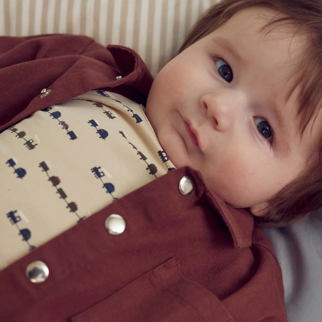 Musli By Green Cotton Train Long Sleeve Bodysuit