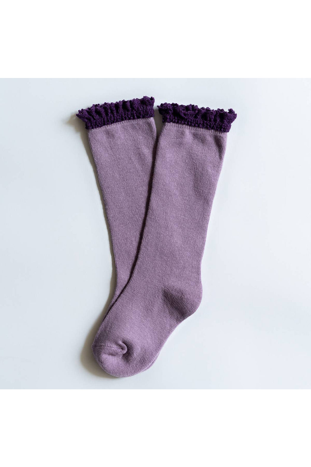 Little Stocking Co Purple + Plum Lace Top Knee High Socks