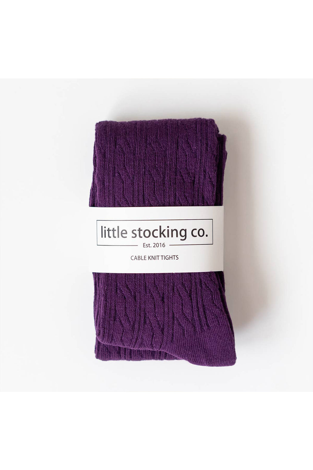 Little Stocking Co Plum Cable Knit Tights