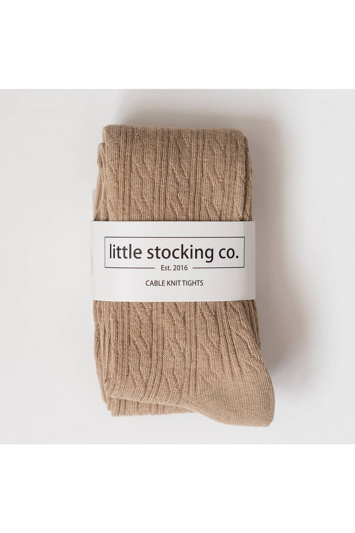 Little Stocking Co Oat Cable Knit Tights