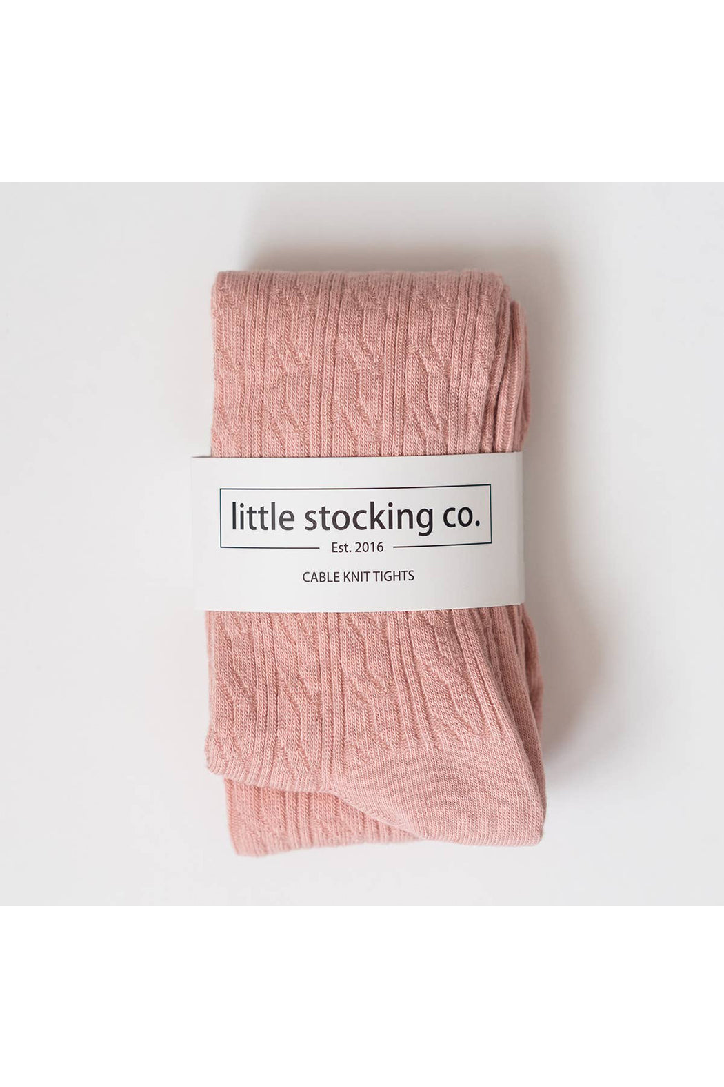 Little Stocking Co Blush Cable Knit Tights