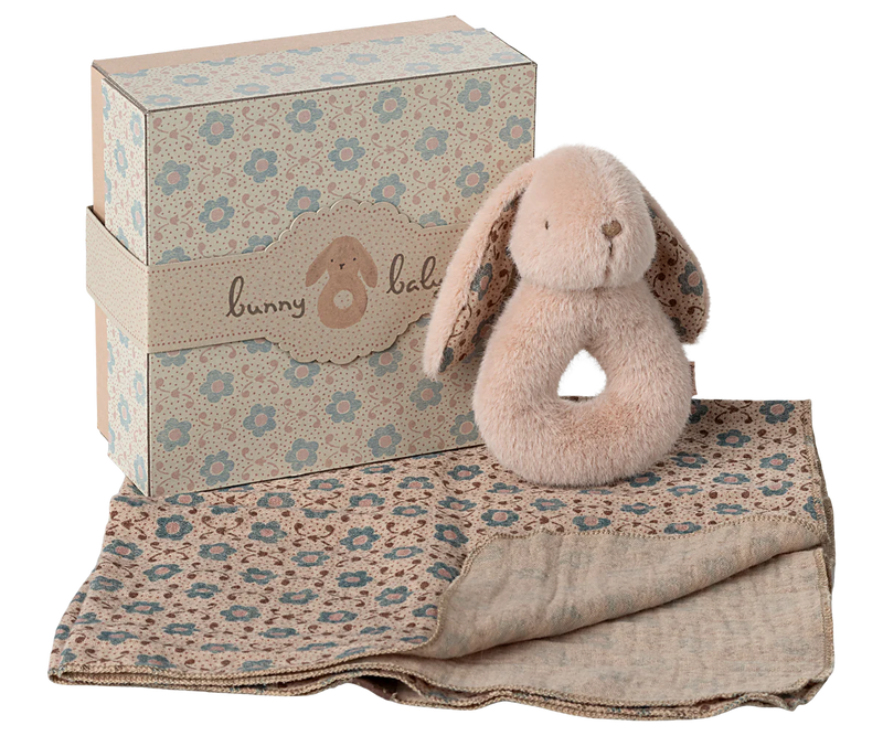 Maileg Bunny Rattle Set - Powder
