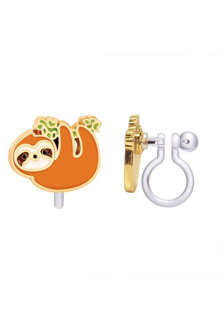 Girl Nation Clip On Cutie Earrings - Playful Sloth
