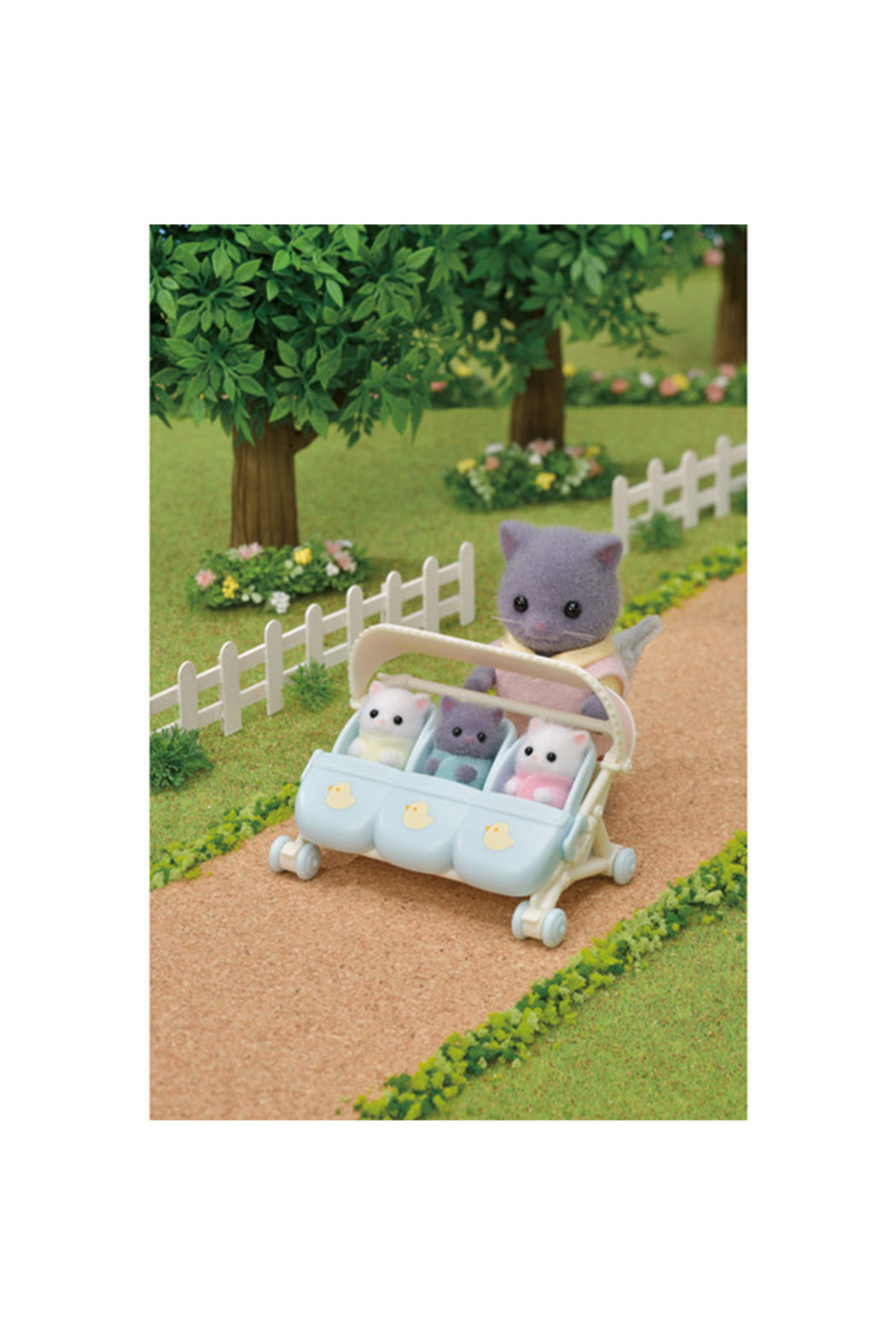 Calico Critters Triplet Baby Stroller