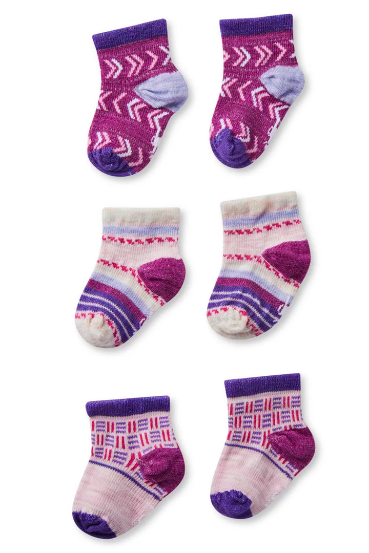 Smartwool Baby Bootie Batch Socks Trio Gift Box - Pink Nectar