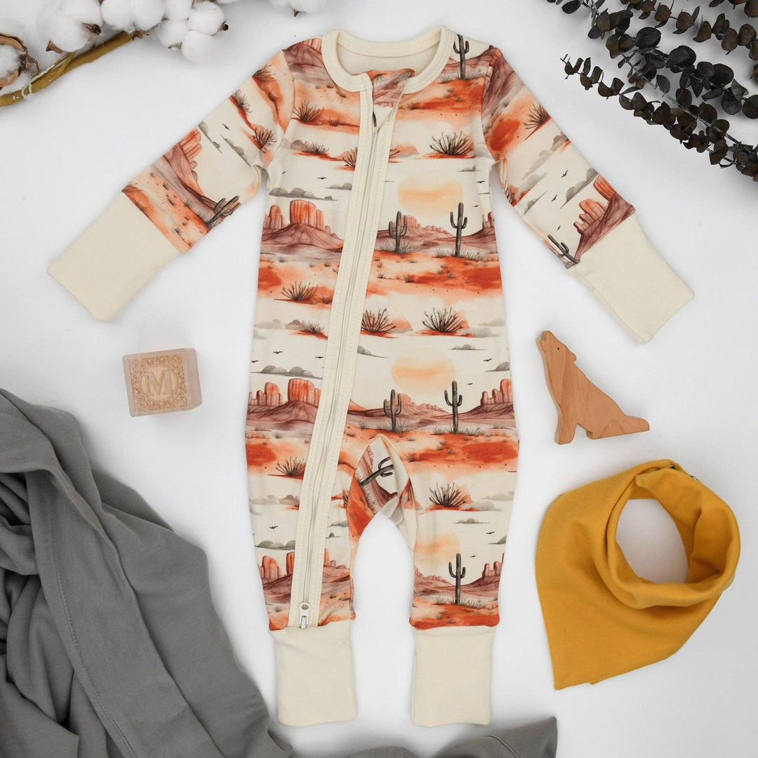 Earthy Organic Cotton Baby Pajamas  - Cliff
