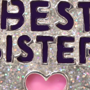 Charm It Best Sister Gold Glitter Charm