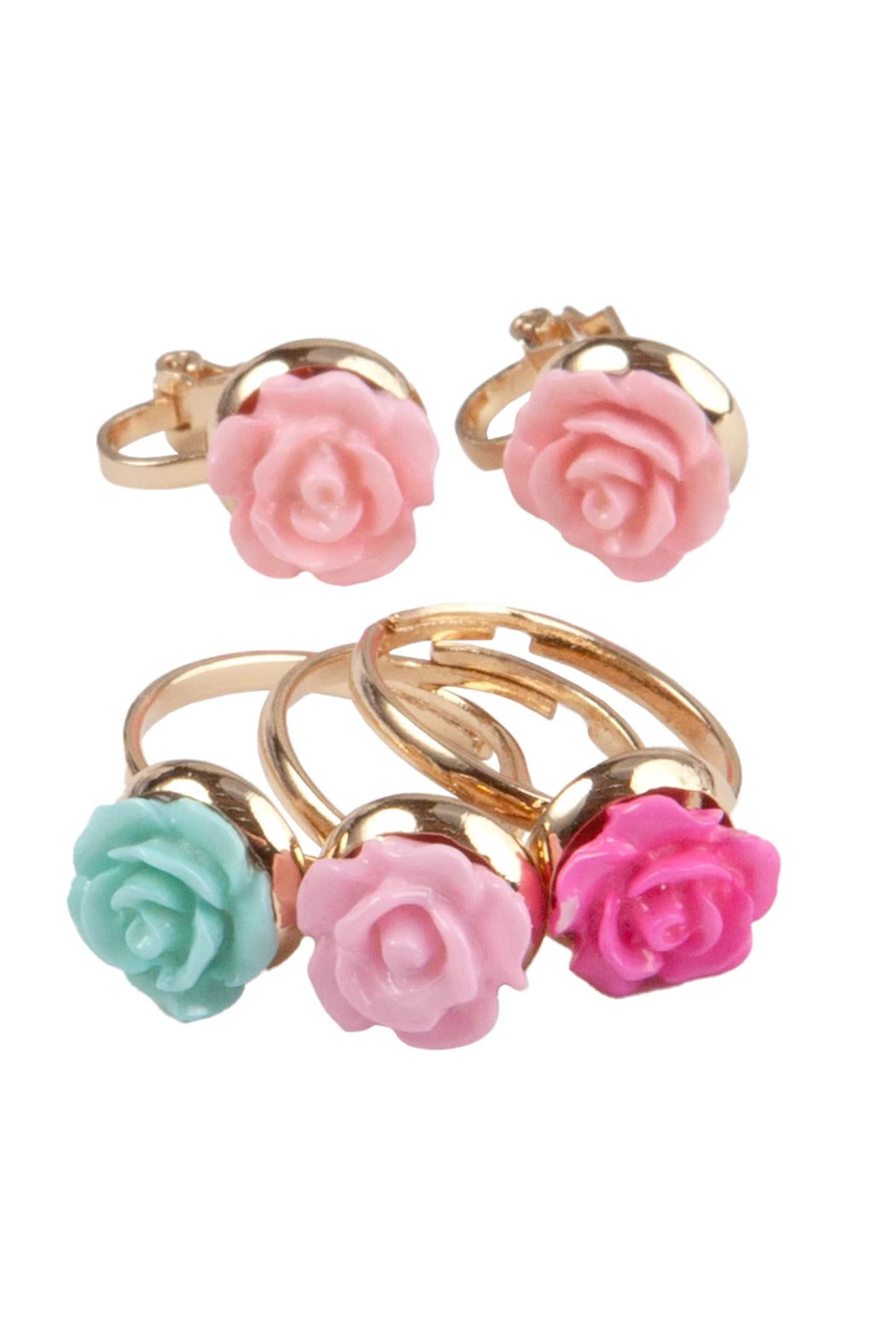 Great Pretenders Boutique Rose Rings & Earring Set