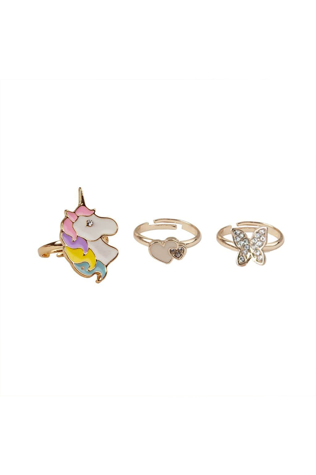 Great Pretenders Boutique Butterfly & Unicorn Ring Set