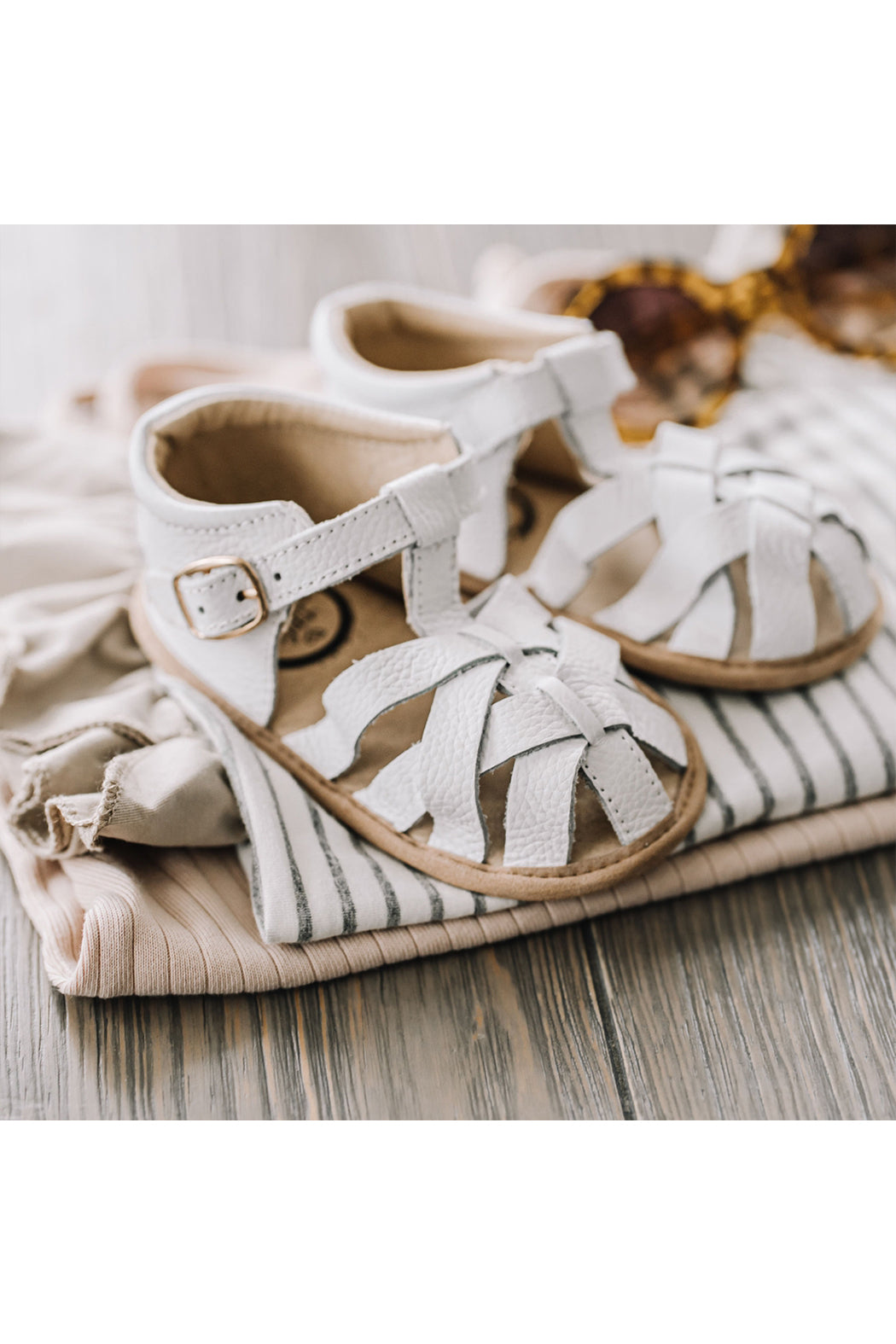 Little Love Bug Closed Toe Sandal - White