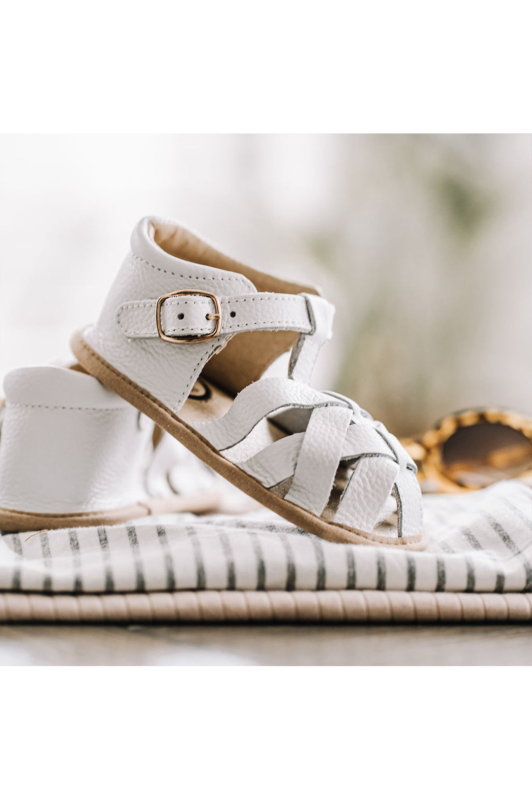 Little Love Bug Closed Toe Sandal - White