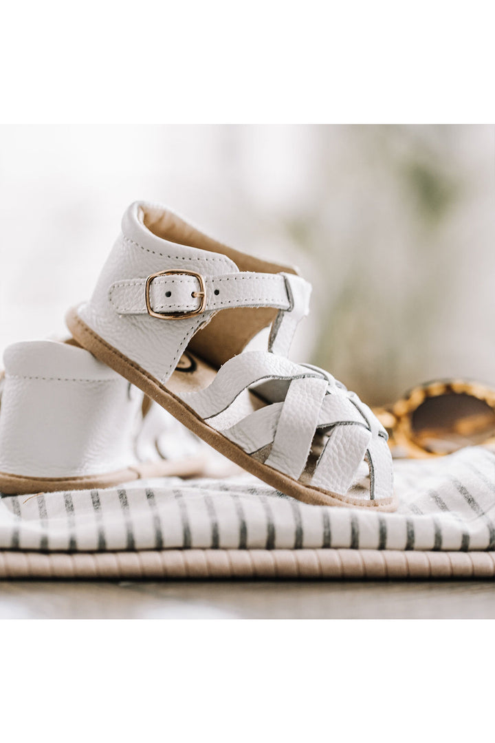 Little Love Bug Closed Toe Sandal - White