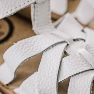 Little Love Bug Closed Toe Sandal - White