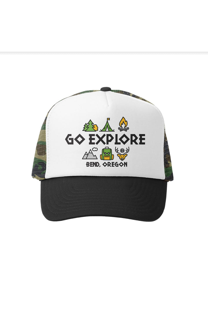 Grom Squad Go Explore Bend Oregon Trucker Hat