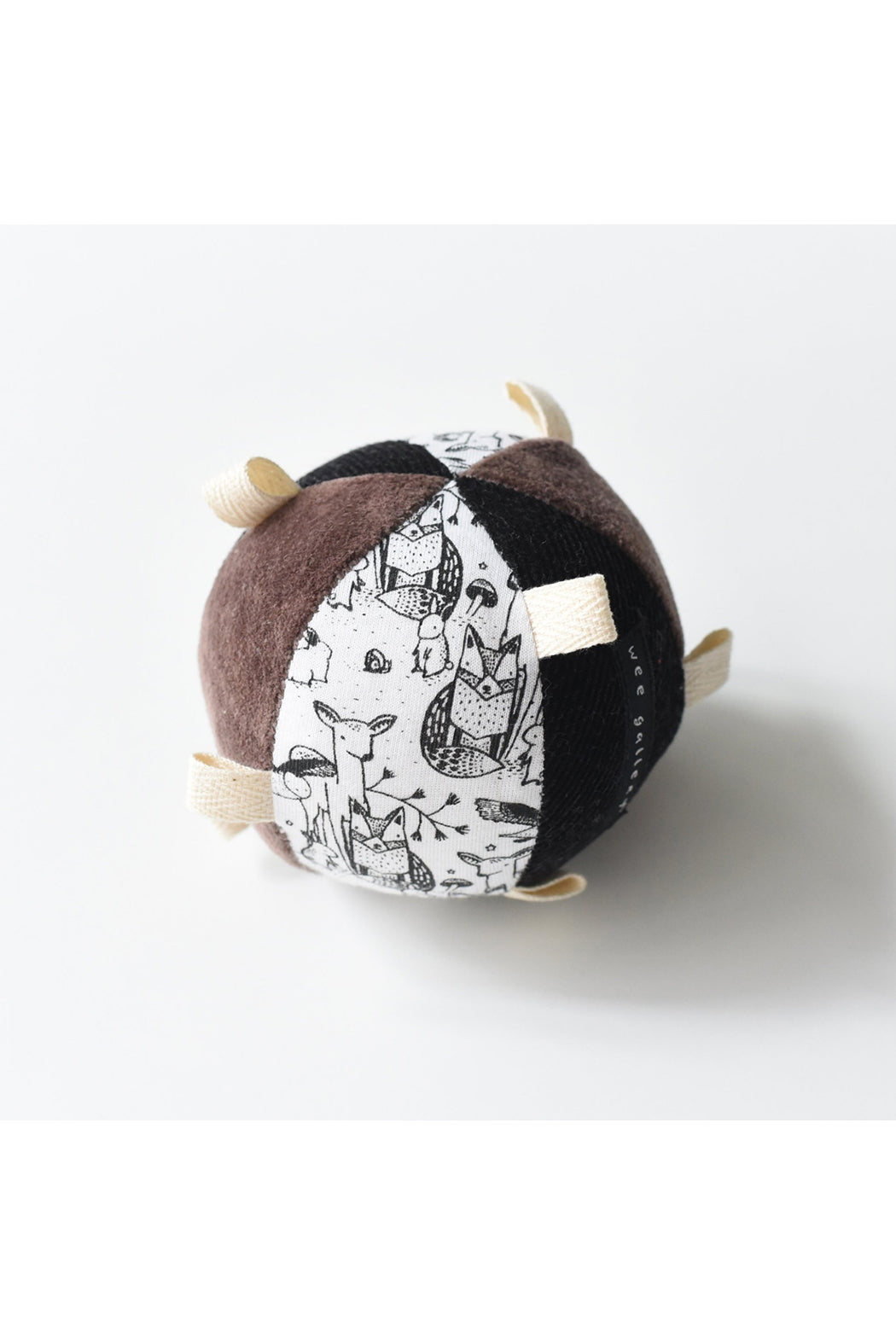 Wee Gallery Taggy Ball With Rattle - Woodland