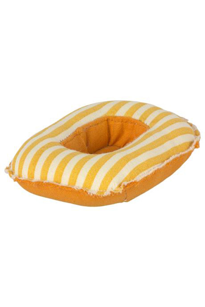 Maileg Rubber Boat - Small Mouse/Yellow Stripe