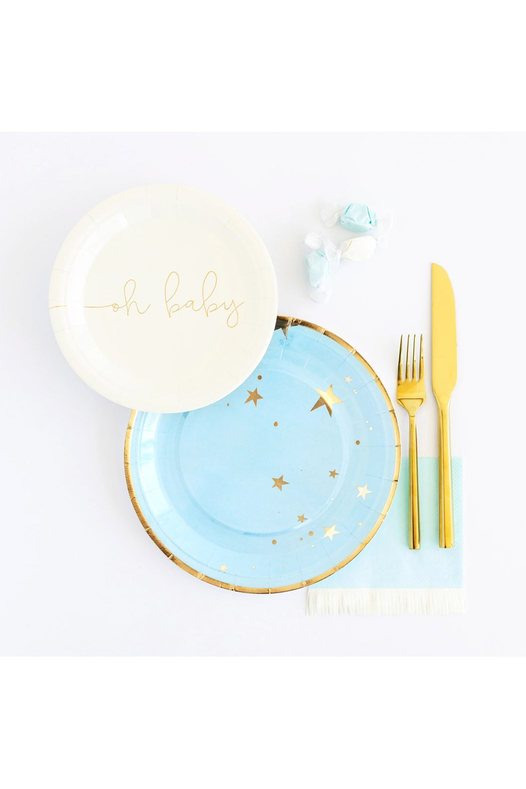 Baby Blue Star 9" Plates