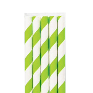 Green Striped Paper Straws