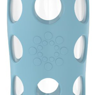 Lifefactory 22oz Glass Water Bottle With Silicone Sleeve & Active Cap: Denim