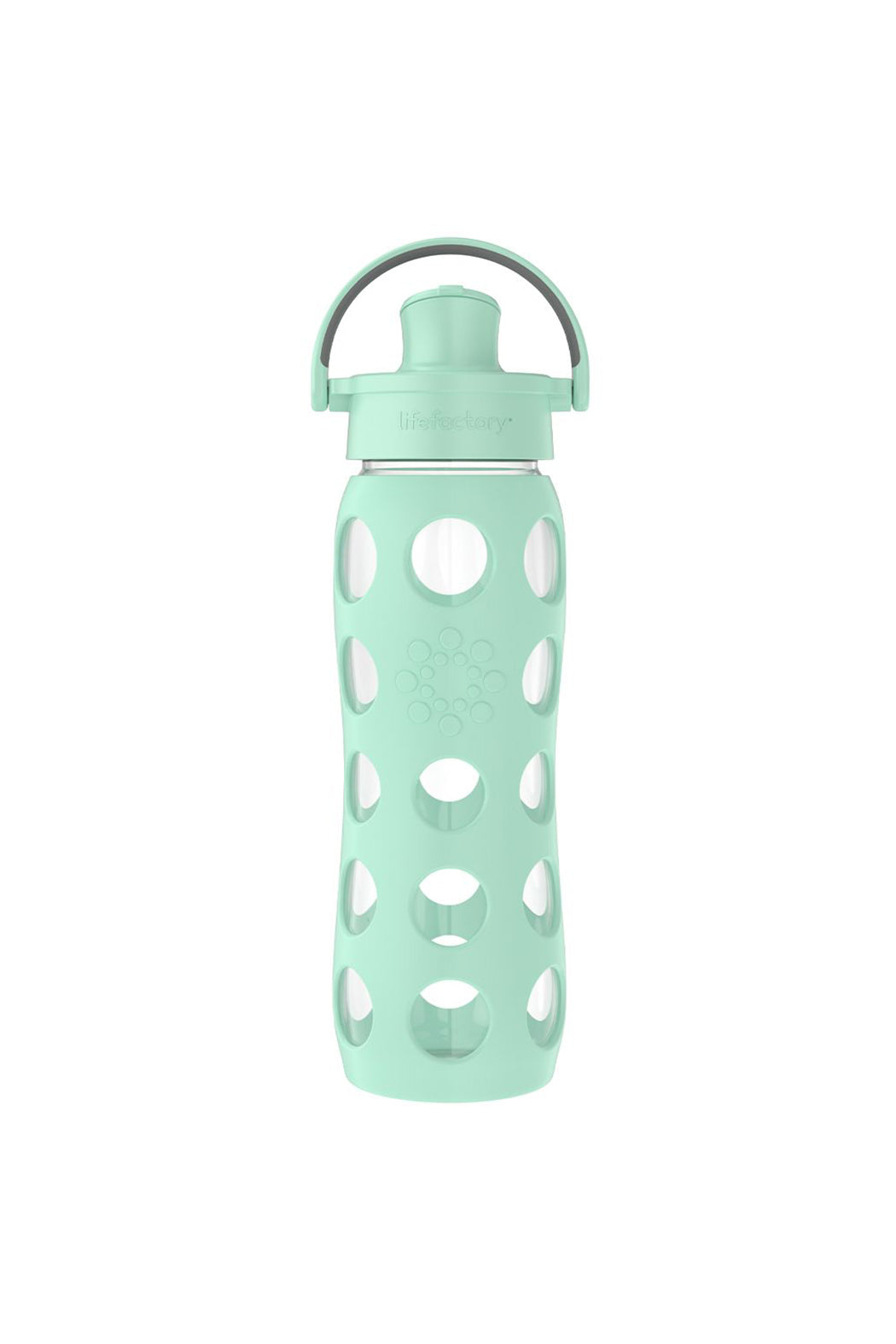 Lifefactory 22oz Glass Water Bottle With Silicone Sleeve & Active Cap: Mint