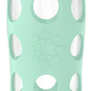 Lifefactory 22oz Glass Water Bottle With Silicone Sleeve & Active Cap: Mint