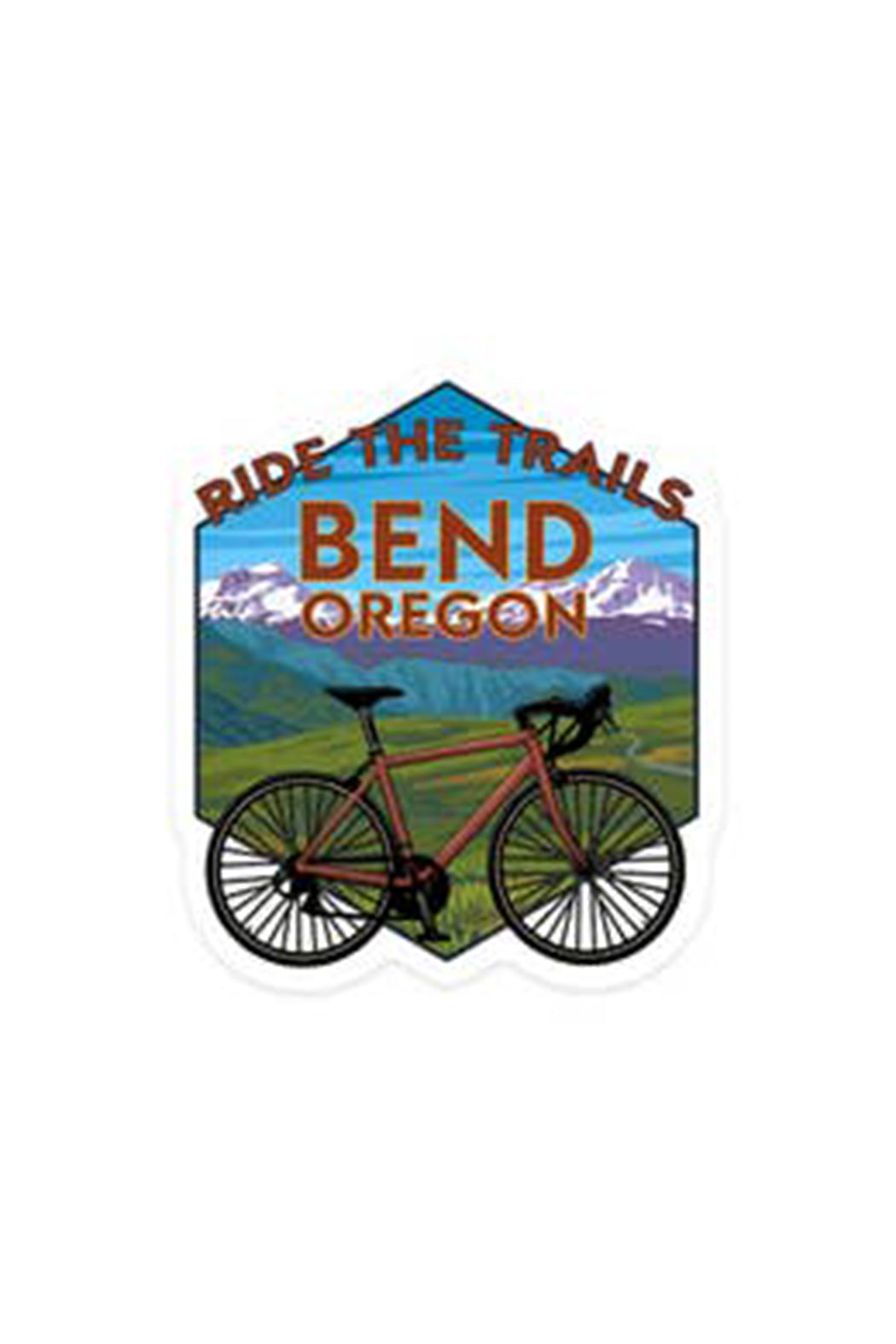 Lantern Press Ride The Trails Bend Oregon Sticker