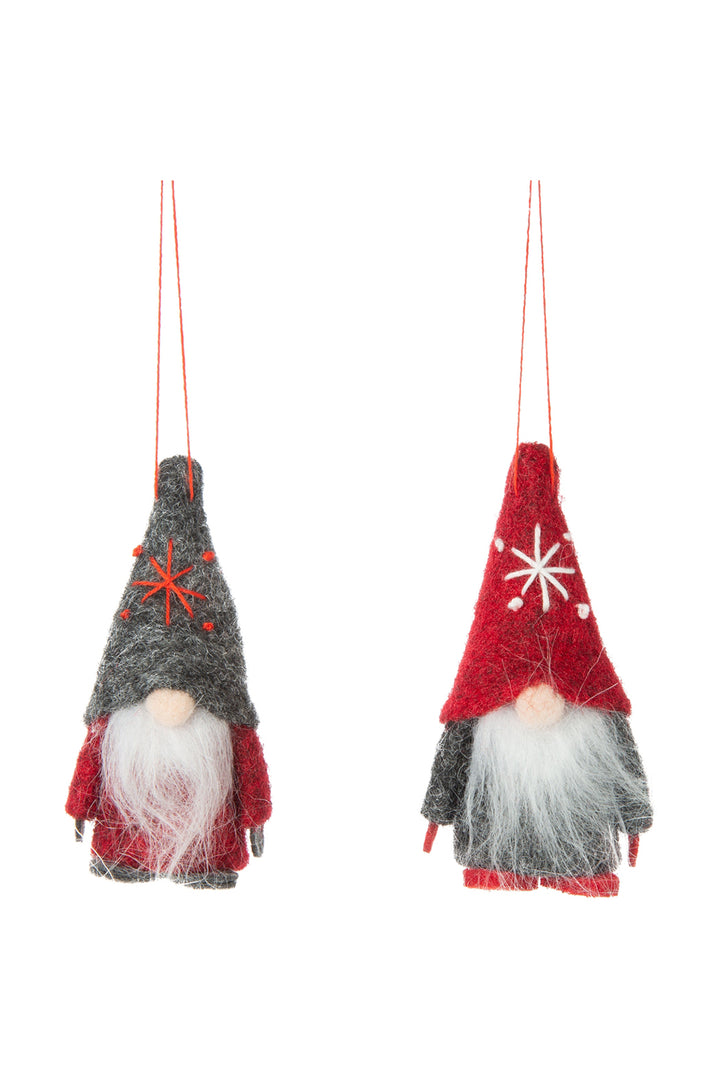 Silver Tree Holiday Gnome Felt Ornament