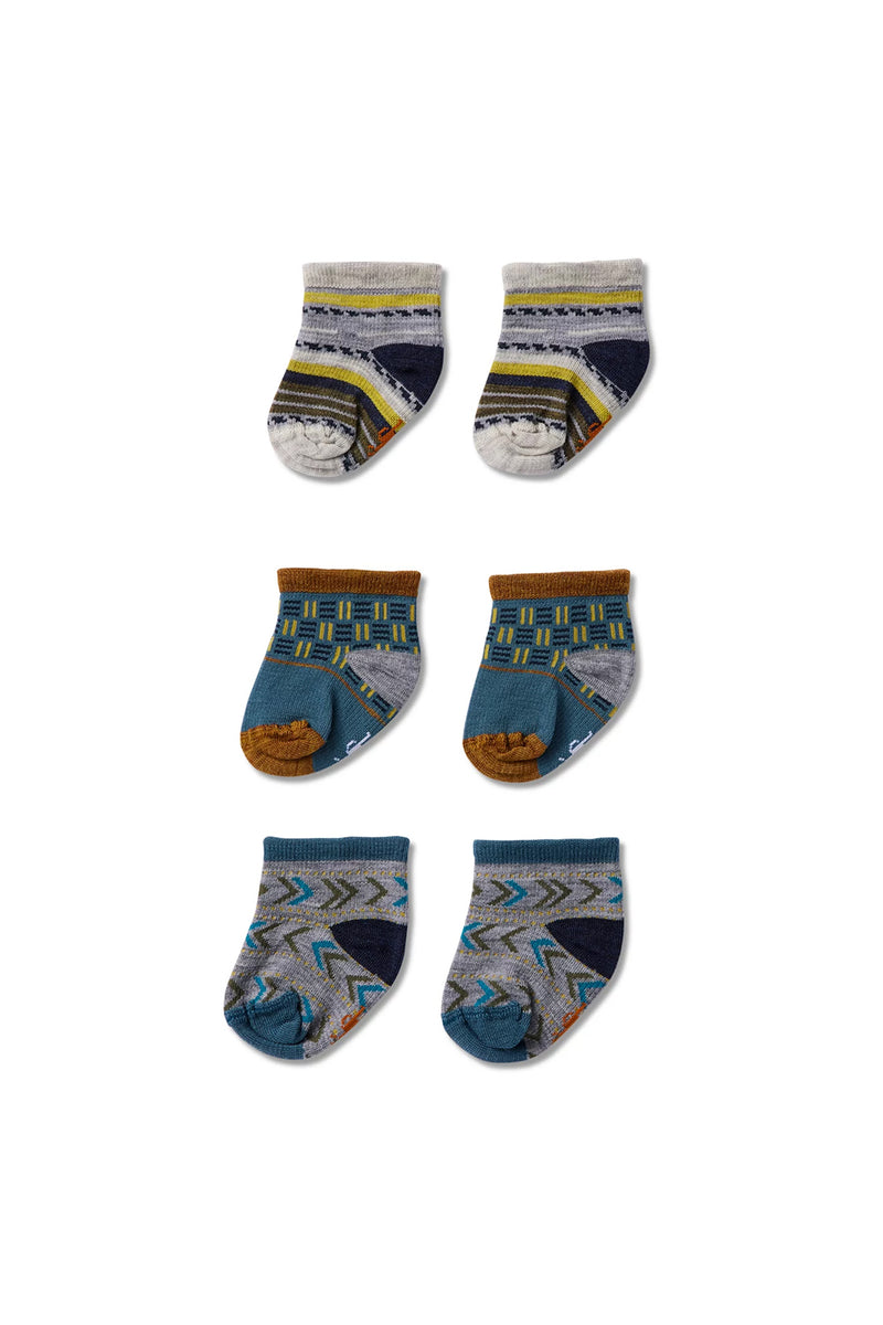 Smartwool Baby Bootie Batch Socks Trio Gift Box - Light Grey
