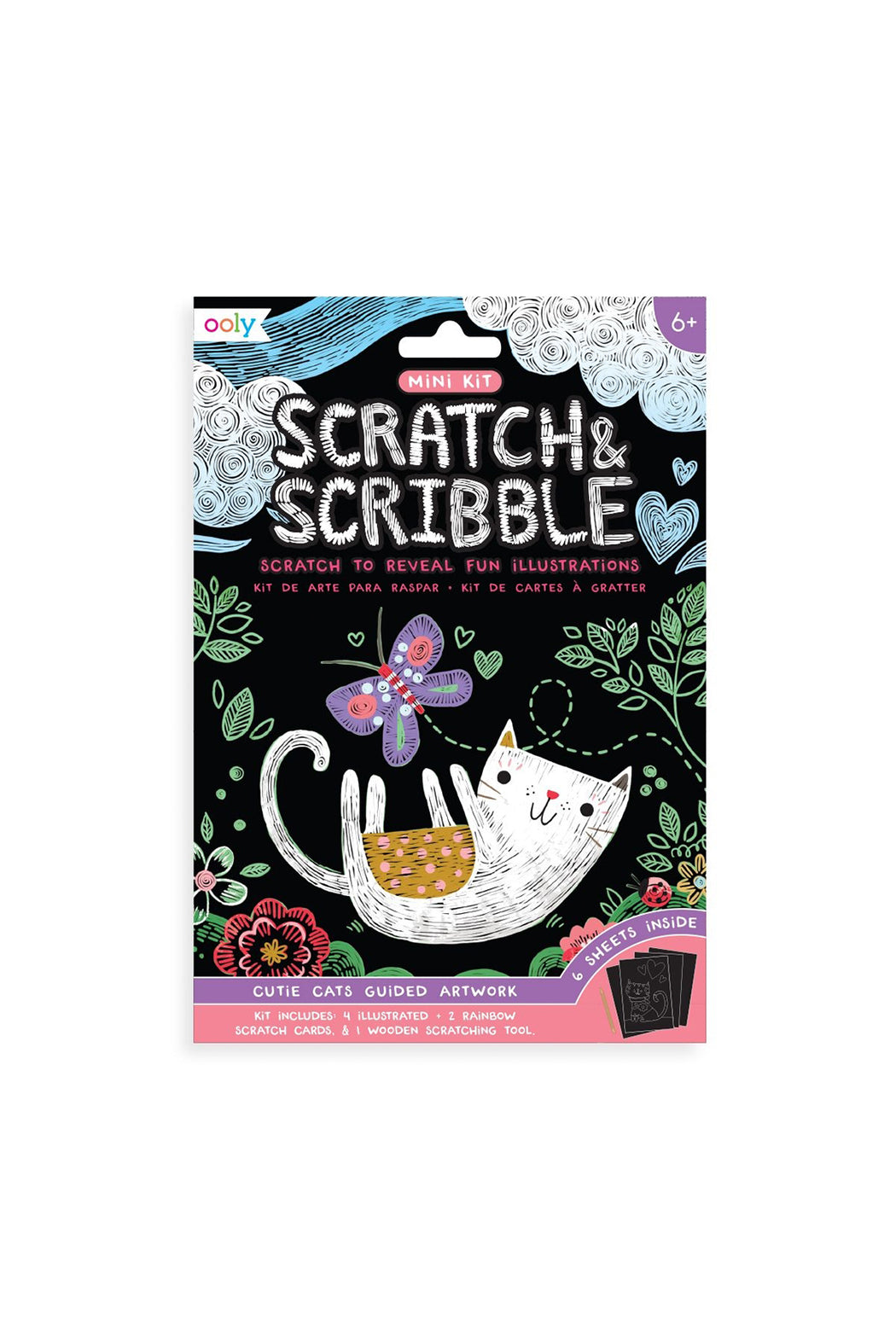 Ooly Mini Scratch & Scribble Art Kit: Cutie Cats