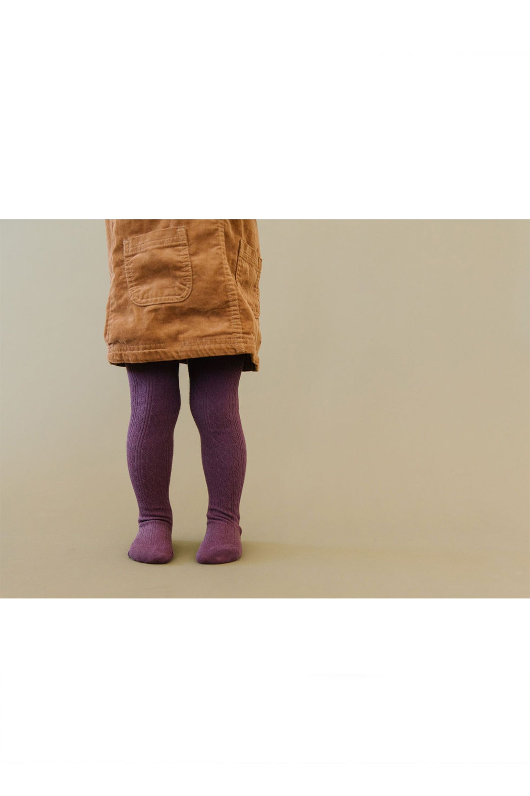 Little Stocking Co Dusty Plum Cable Knit Tights