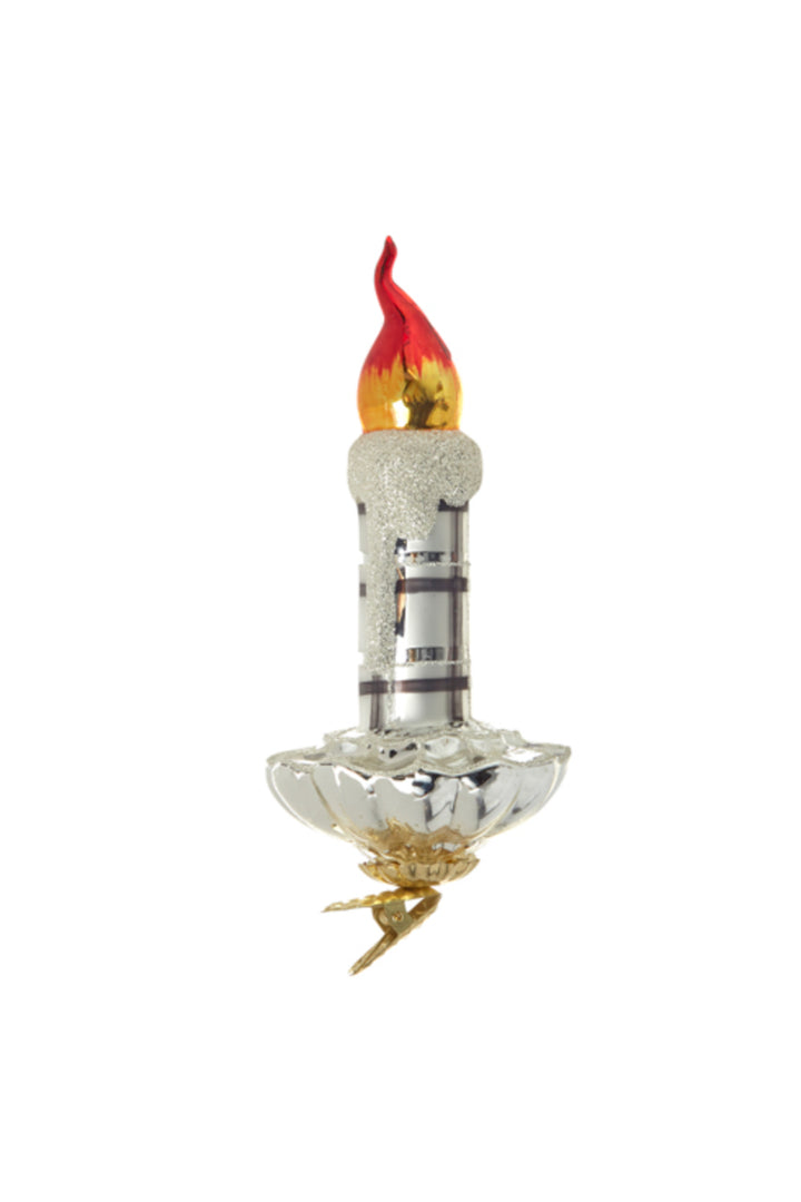 6.25" Clip-On Candle Glass Ornament
