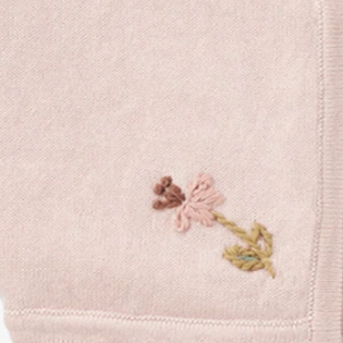 Elegant Baby Blush Floral Knit Baby Bonnet