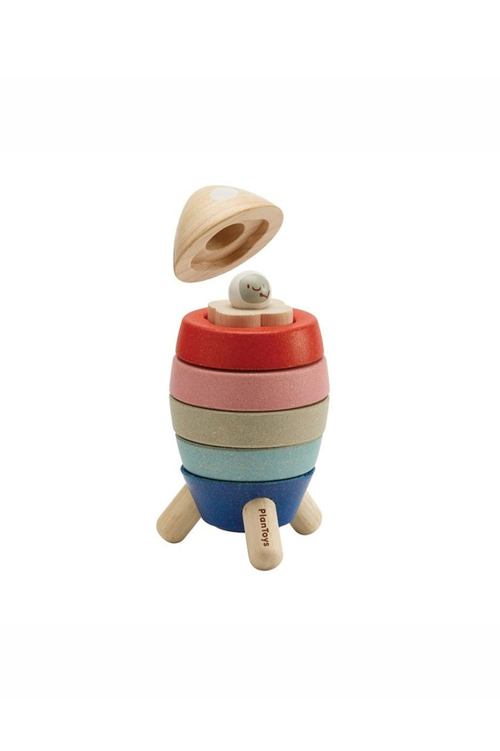 Plan Toys Wooden Stacking Rocket - Orchard