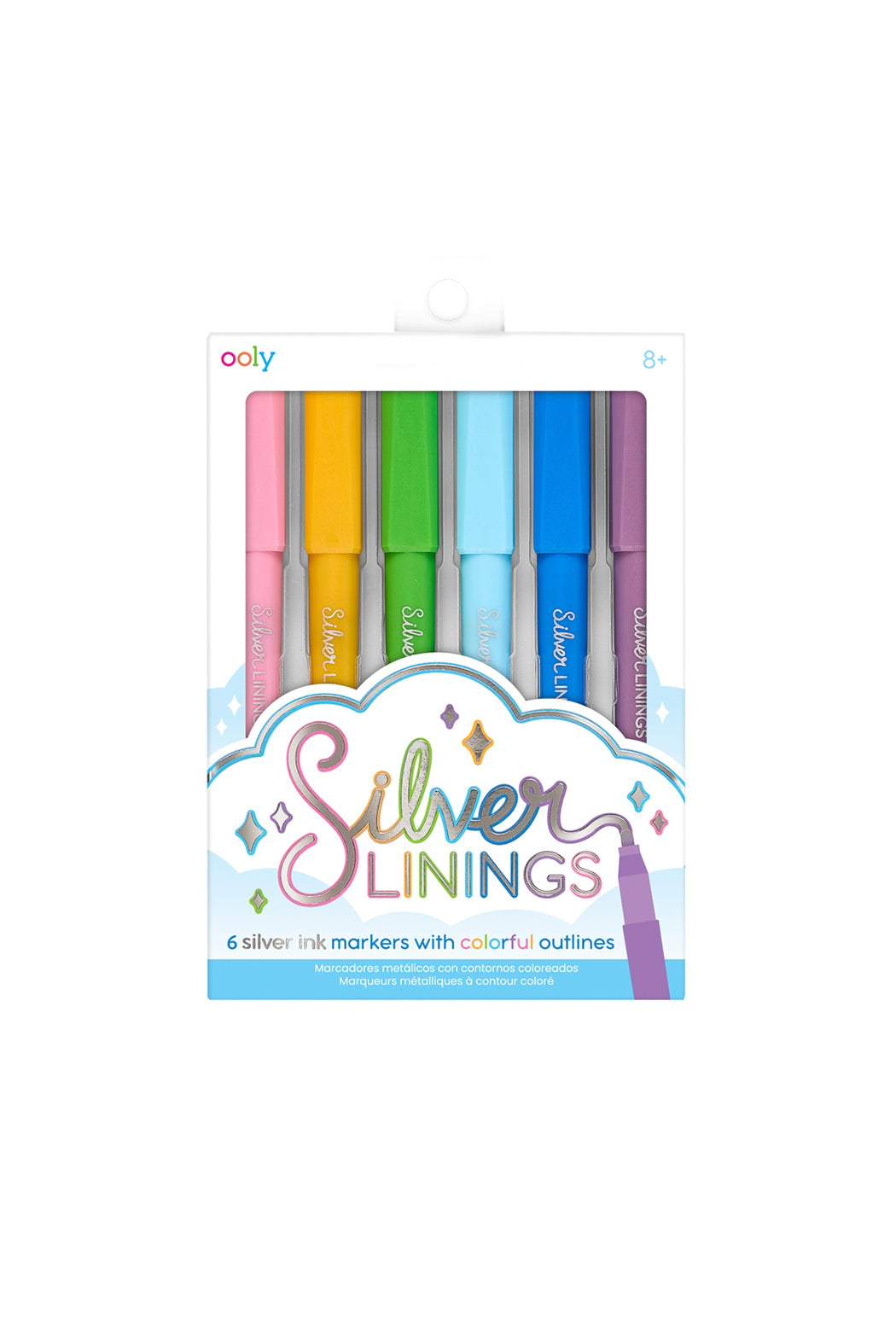 Ooly Silver Linings Outline Markers - Set Of 6