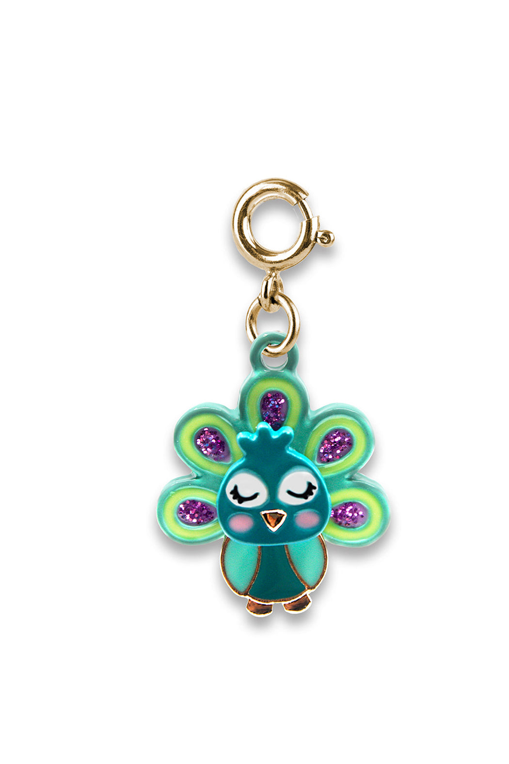 Charm It Gold Swivel Peacock Charm