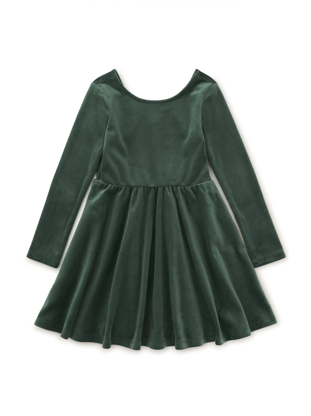 Tea Collection Velour Skater Dress - Pine Needles