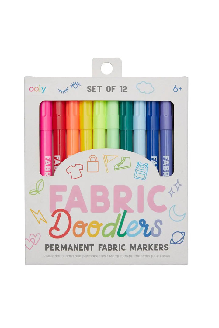 Ooly Fabric Doodlers Markers - Set Of 12