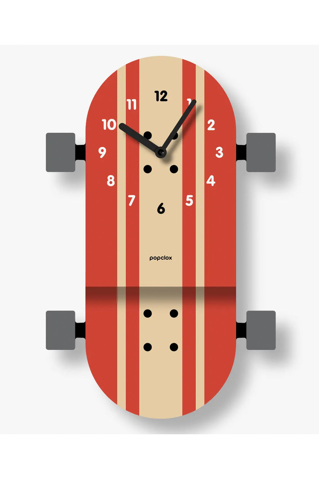 Popclox Skateboard Pendulum Clock - Wood