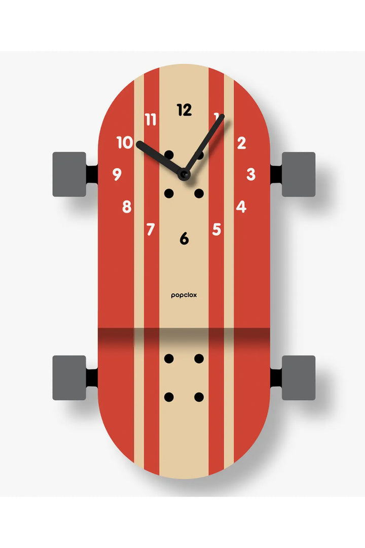 Popclox Skateboard Pendulum Clock - Wood