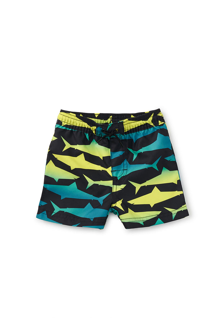 Tea Collection Shortie Baby Swim Trunks - Sunwashed Sharks