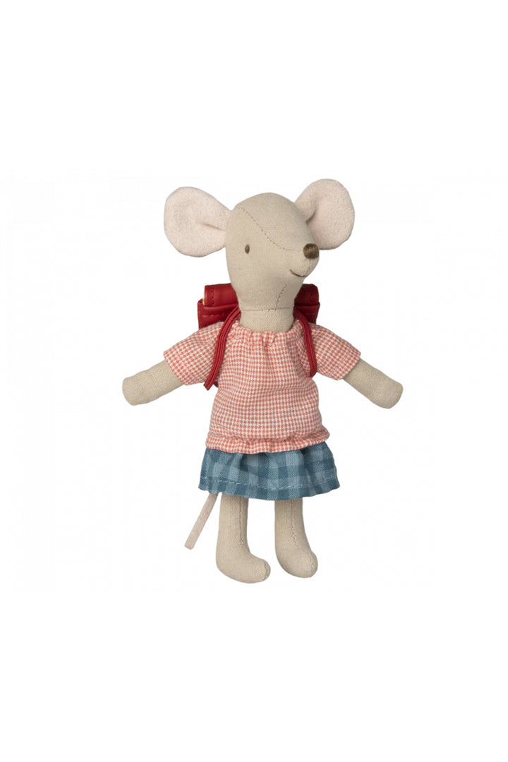 Maileg Tricycle Mouse With Bag, Big Sister - Red