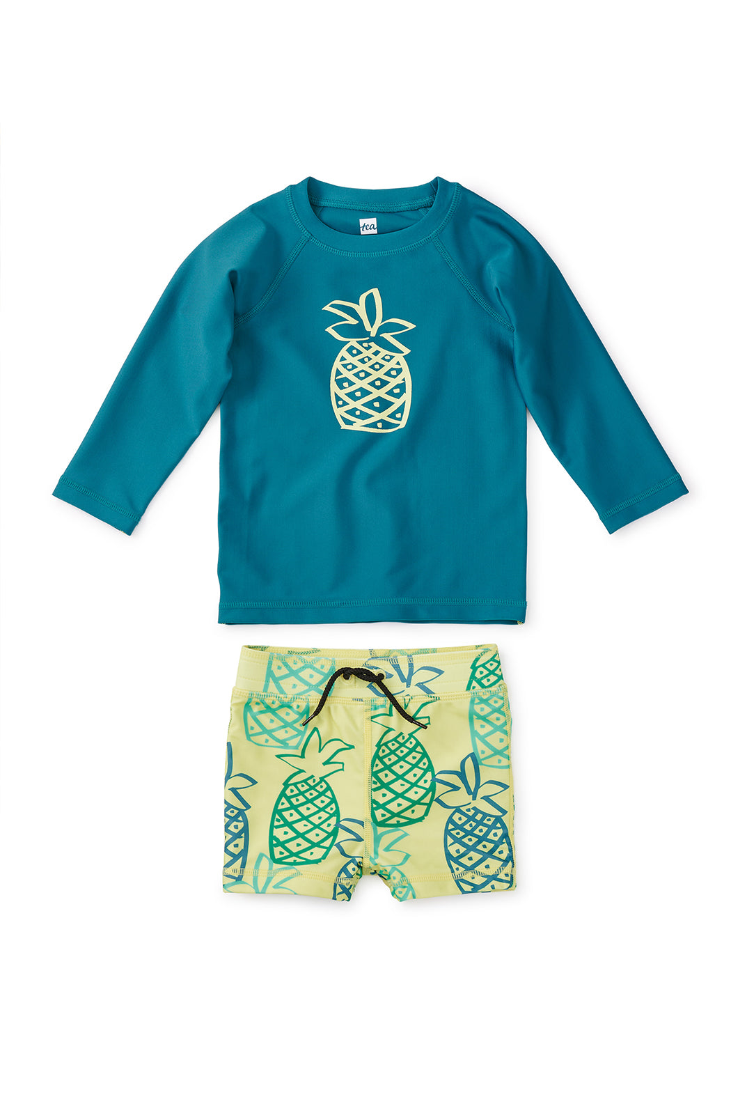 Tea Collection Rash Guard Baby Swim Set - Sketched Pineapples