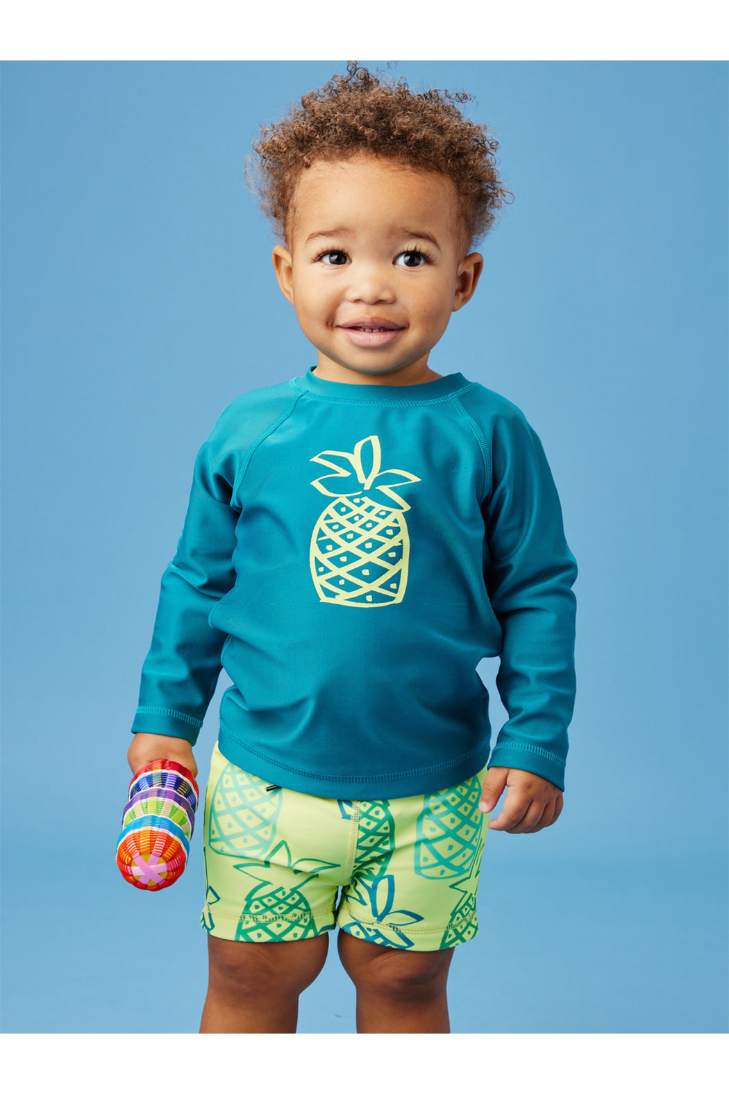 Tea Collection Rash Guard Baby Swim Set - Sketched Pineapples