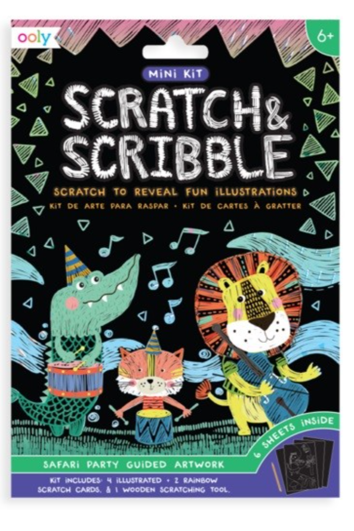 Ooly Scratch & Scribble: Safari Party Mini Guided Artwork