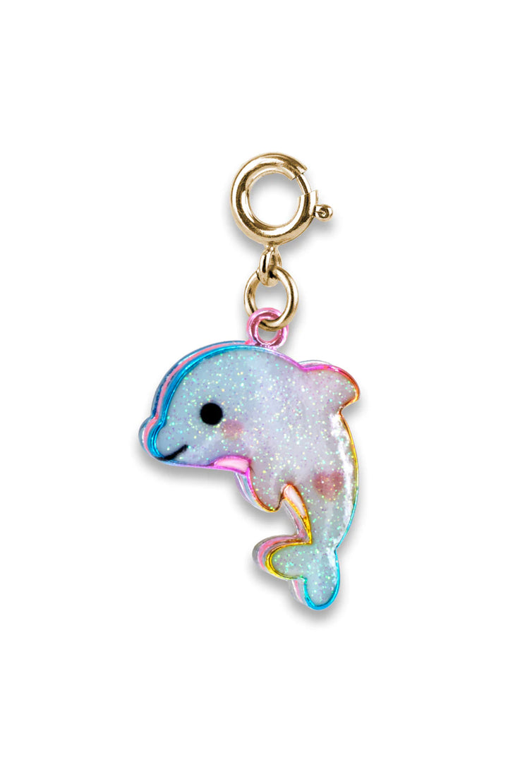 Charm It Gold Glitter Tie-Dye Dolphin Charm