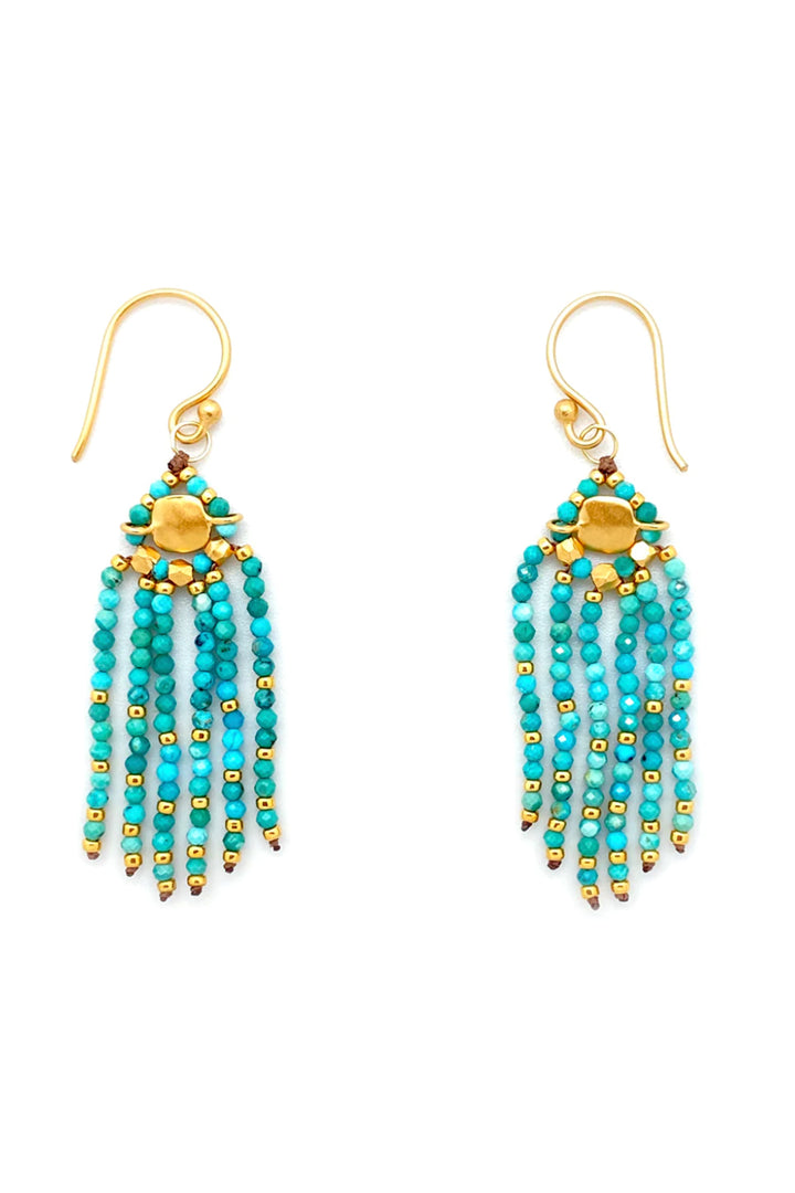 Bronwen Gemstone Stardust Earrings - Turquoise