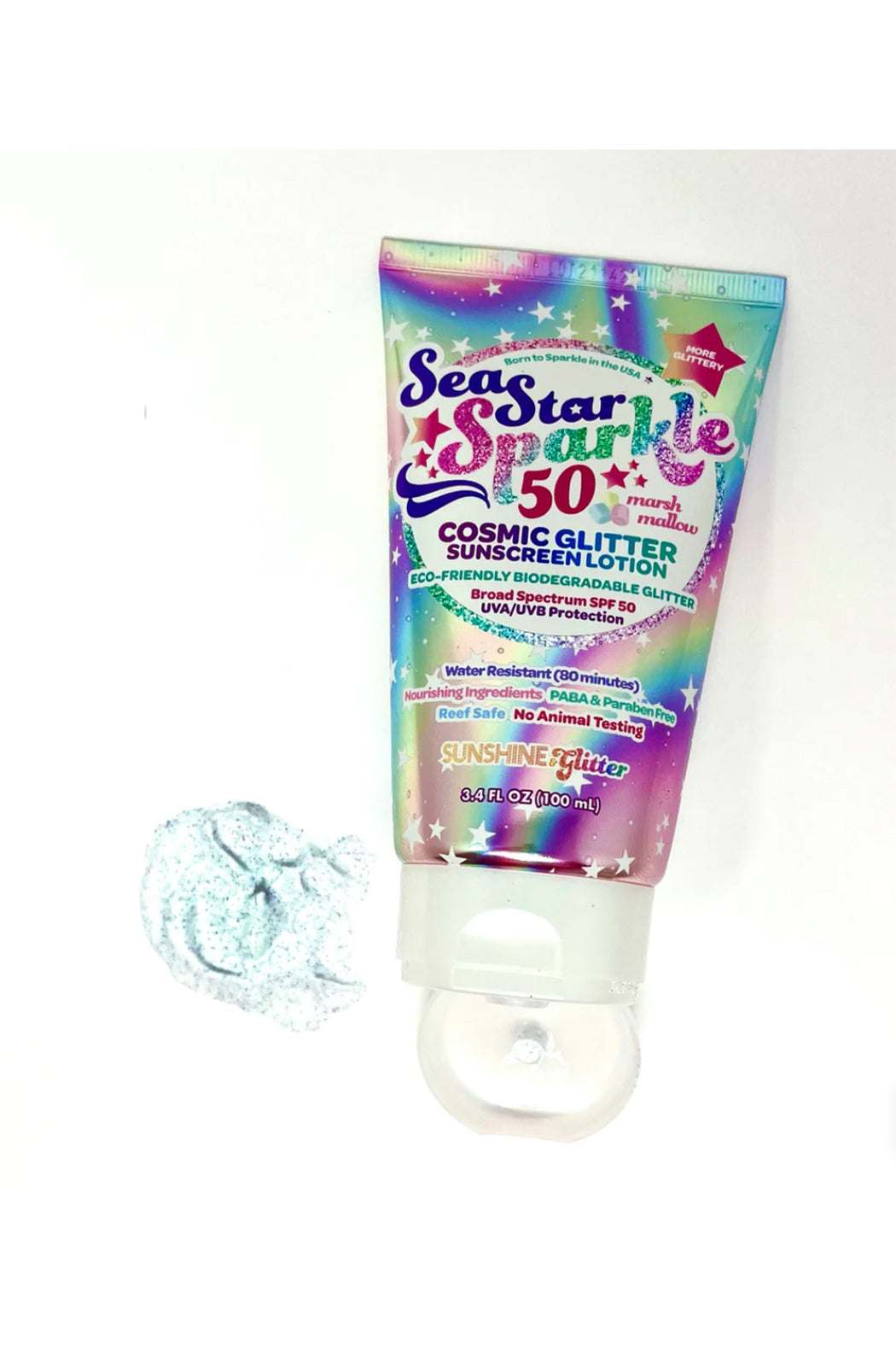 Sea Star Sparkle Marchmallow Cosmic Glitter Sunscreen Lotion - SPF 50