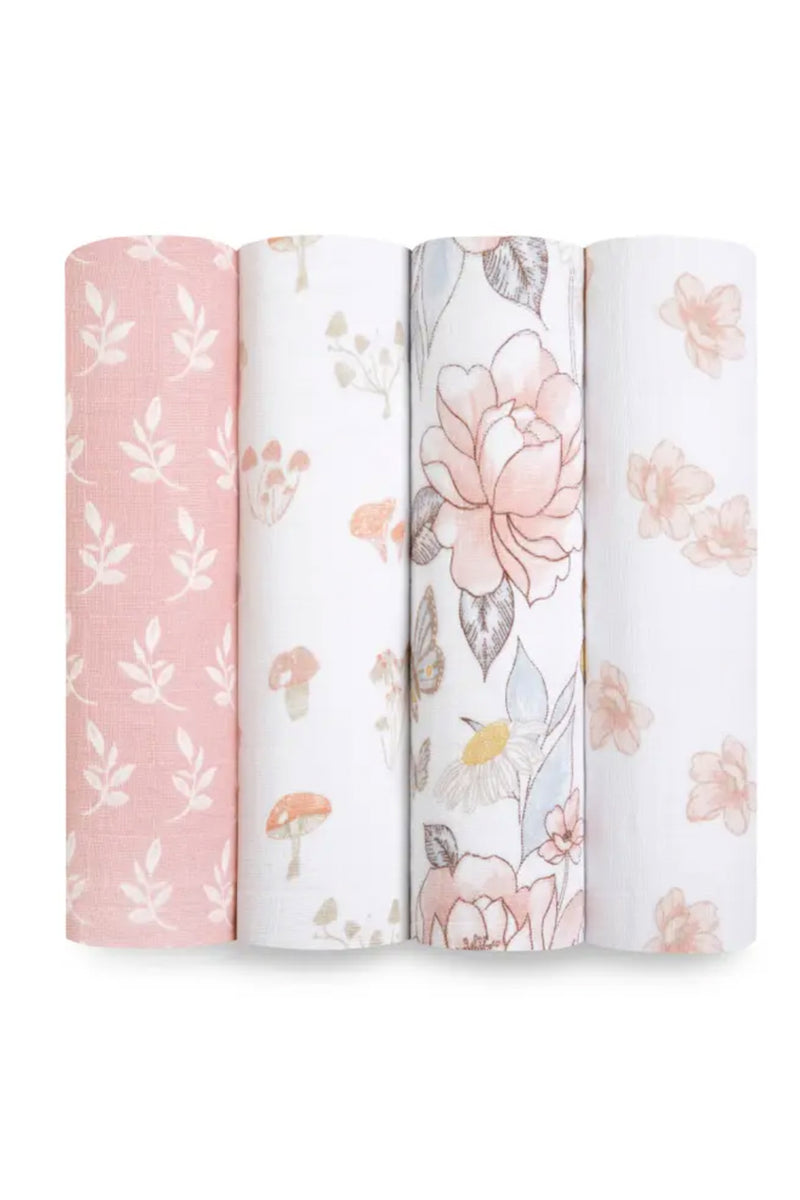 Aden + Anais Organic Muslin Swaddle Blankets - Earthly 4 Pack