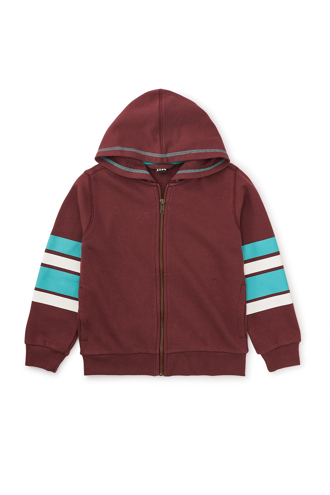 Tea Collection Elbow Stripe Hoodie - Sangria