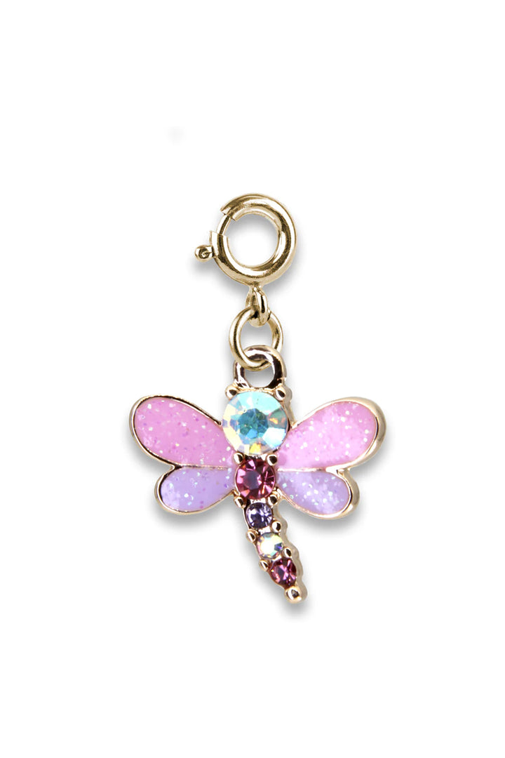 Charm It Gold Glitter Dragonfly Charm